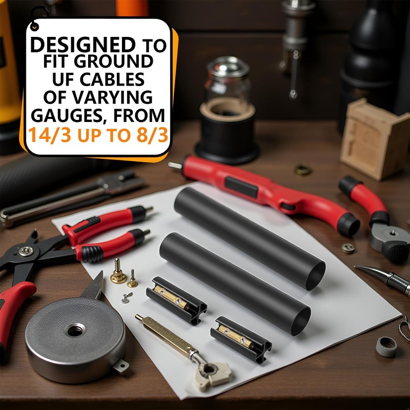 2-Pack Waterproof Underground Wire Splice Kit for 14/3 to 8/3