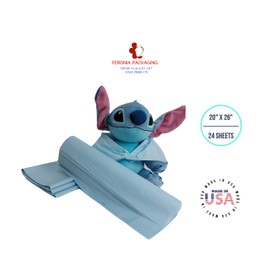 Light Blue Tissue Paper Squares, Bulk 24 Sheets, Premium Gift Wrap and Art Supplies for Birthdays, Holidays, or Presents by Feronia packaging, Large 20 Inch x 26 Inch