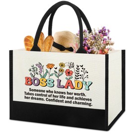 Boss Lady Tote Bag Gifts For Women, Appreciation Promotion Gifts For Female Boss Leaving Christmas Birthday Gift, Inspirational Quotes Bosses Gifts For Woman Manager Mentor Leader For Boss Day