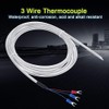 Walfront PT100 5M Thermocouple Wire 3 Wire Sensor Probe High
