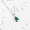925 Sterling Silver and Malachite Necklace, Birthstone Pendant, Bridesmaid Jewellery,