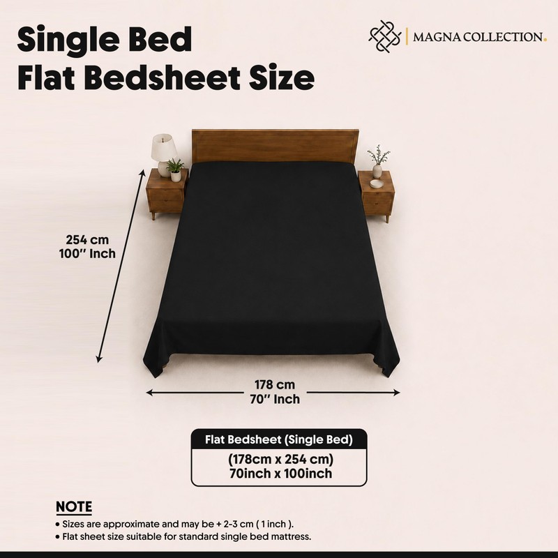 MAGNA COLLECTION Single Flat Bed Sheet 254 x 178 cm