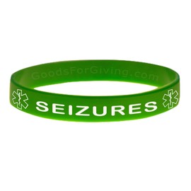 Goods For Giving Seizures ID Bracelet Wristband - Green - 6 Inches
