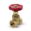 DOJA Barcelona Gate Valve, Safety Stopcock, Red Handle, Brass, Pack