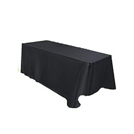 KS Linens Satin Rectangular Tablecloth 78"x120" (Black)