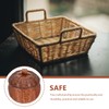 Cabilock Mini Rattan Storage Basket Pumpkin Shaped Round Rattan Boxes