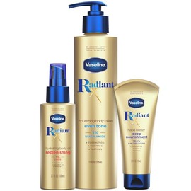 Vaseline- Set de cuidado de la piel Radiant X: loción corporal nutritiva Even Tone con niacinamida al 1% y aceite corporal hidratante