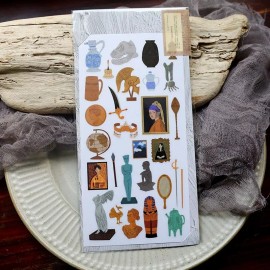 unknown RUB-ON stickers | Art library statue earth crown vintage painting  Rub On Transf