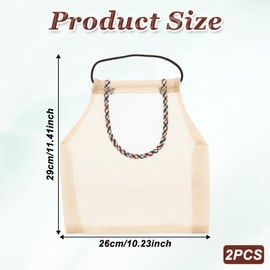TIESOME Hanging Storage Mesh Bags, 2 PCS Nylon Reusable Mesh Tote Bag Produce Bags Portable Kitchen Hanging Storage Net Bag Washable Breathable Reusable Grocery Bags for Onions Garlics Potatoes(Beige)