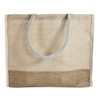 Reusable Jute Canvas Tote Bags w/Full Gusset Laminated Interior Hessian