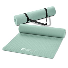 Circuit Fitness by Marcy 1/4-inch (6mm) Non Slip Multi-Purpose Exercise Yoga Mat with Carrying Strap - Mint Green