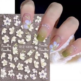 봄꽃 네일아트 스티커 손톱 장식 플라워 셀프 네일 꾸미기 데코 [STZ-5D25] Spring Flower Nail Art Stickers Nail Decoration Flower Self-Nail Decorating Deco [STZ-5D25]