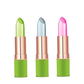3pcs de lápiz labial de aloe vera, largos labios nutritivos de larga duración hidratante temperatura mágica color cambiante de labios