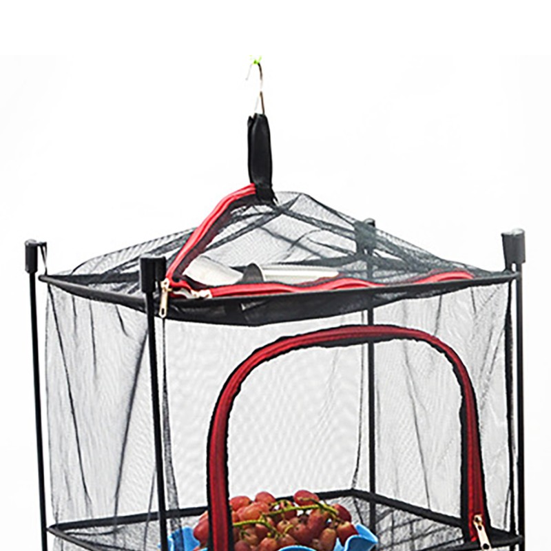 3 Layer Hanging Mesh Rack Foldable Multifunction Portable Foldable Drying