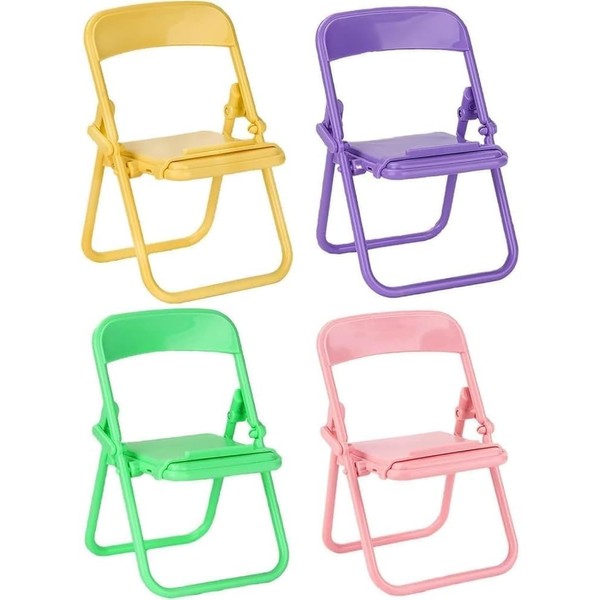 5Pcs Colourful Simulation Mini Folding Back Small Chair Model,Miniature Plastic