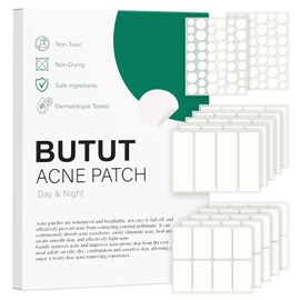 BUTBU 156 Stücks Pickel Patch Groß, 4 Größen Pimple Patches Micro Needle, Akne patches, Mighty-patch Invisible, Hydrokolloid Pflaster Für Gesicht, Kinn, Rücken oder Körper (Punkt, Streifen, Rechteck)