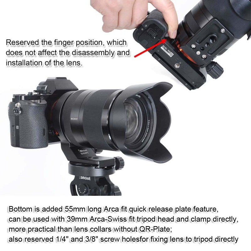 iShoot Ring Tripod Mount, Tripod Mount Ring, Lens Support Collar,