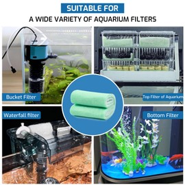 Lyvixora Dual Density Aquarium Filter Sponge Pad – High Porosity Biological Filter Media for Fish Tank, Canister & Pond Filters – Reusable & Durable Filter Floss​