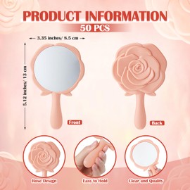 Sintuff 24 Set Quinceanera Party Favors for Guests Rose Shape Mirrors Thank You Cards with White Organza Bags for Quinceanera Wedding Party Guests Souvenir Gift