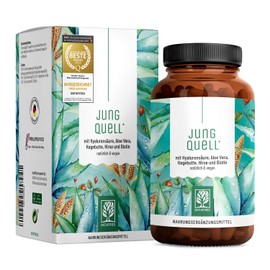 NATURTREU® Hyaluronic Complex with 500 mg Hyaluronic Acid, High Dose, Aloe Vera, Biotin & Vitamin C - 90 Capsules for Skin and Joints - Natural and Vegan