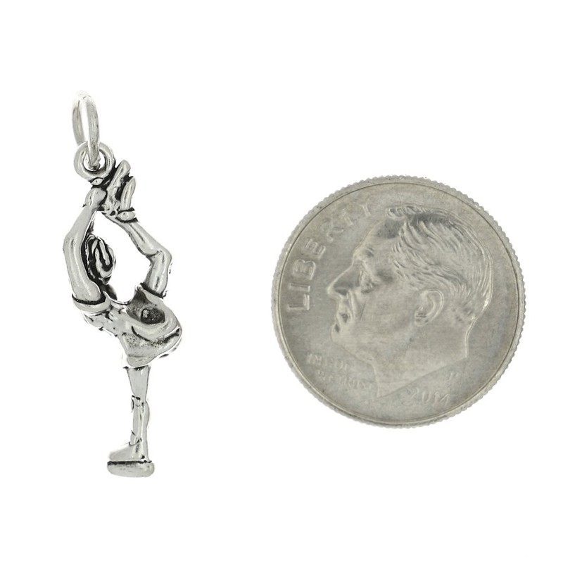 LGU Sterling Silver Biellmann Spinning Figure Skater Ice Dancer Charm