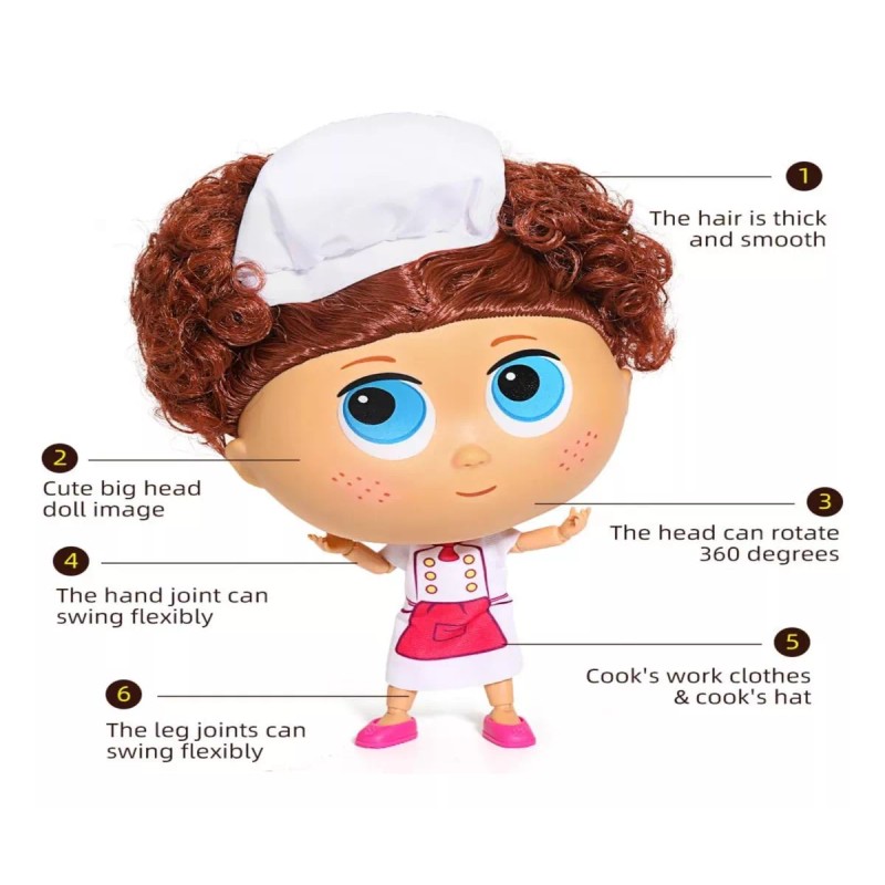 Kaibibi baby Muñeca Kaibibi Baby Chef Color Azul Articulada