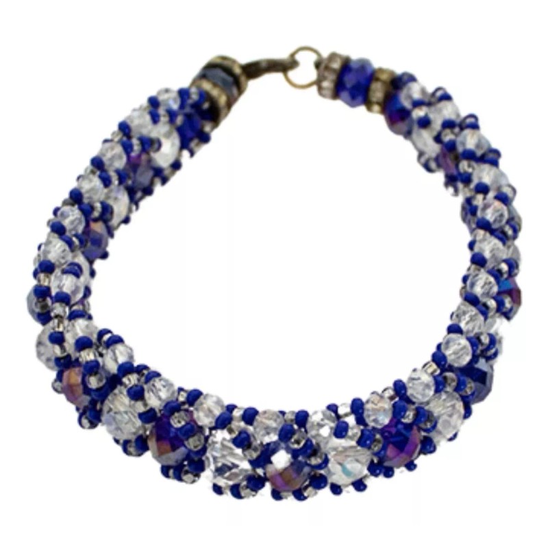 Ilde (pulsera) Tapete Yemayá (azul/cristalino) X Pieza
