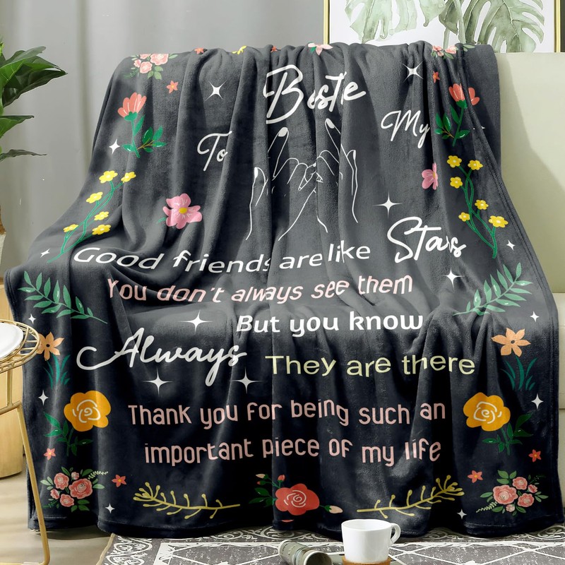 Best Friend Birthday Gifts for Women, Bestie Gifts Throw Blanket,
