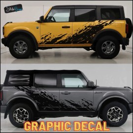 Stickerbrand Truck Decal for Ford Bronco. Off Road Decal. Set of 2 Truck Bed Sticker. #6896 - Matte Black