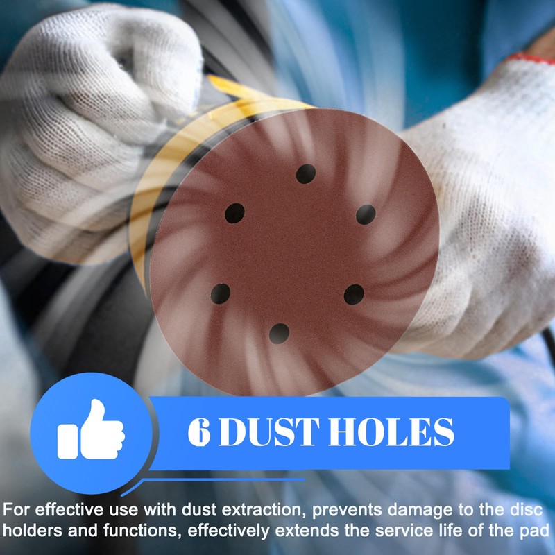 MOGRQAP 6 Inch Sanding Disc Random Orbital Sander, 6 Hole