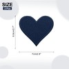 sourcing map 3Pcs Heart Iron on Patches Dark Blue Embroidered