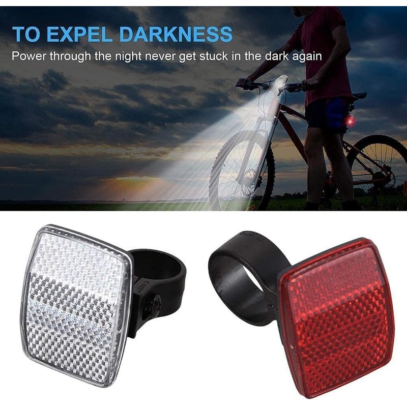 2Pieces Bicycle Reflectors Bicycle Cycling Light Reflector Rear Front For