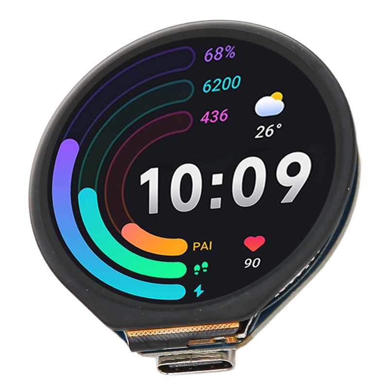 RP2040 Microcontroller Development Board with 1.28inch Round Touch LCD Screen