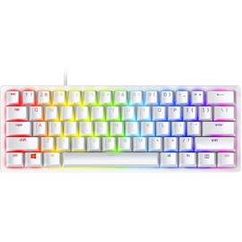 Razer Huntsman Mini (Purple Switch) - Compact 60% Gaming Keyboard (Clicking Optical Switches, Doubleshot PBT Keycaps, Removable USB-C Cable) QWERTY US Layout | Mercury White