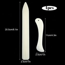 4 Pcs Bone Folder Paper Folding Tool Bone Folder Tool for Paper Crafting, Paper Creaser Set, Folding Scoring Burnishing Crafting Scrapbooking Tool for DIY Bookbinding Paper and Office Supplies