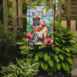 Caroline's Treasures DAC6436GF French Bulldog Luau Garden Flag Mailbox Flag Decorative Yard Flag Banner Outside Patio Artwork Yard Flower Beds, Garden Size, Multicolor