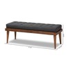 Baxton Studio Benches, One Size, Charcoal/Walnut