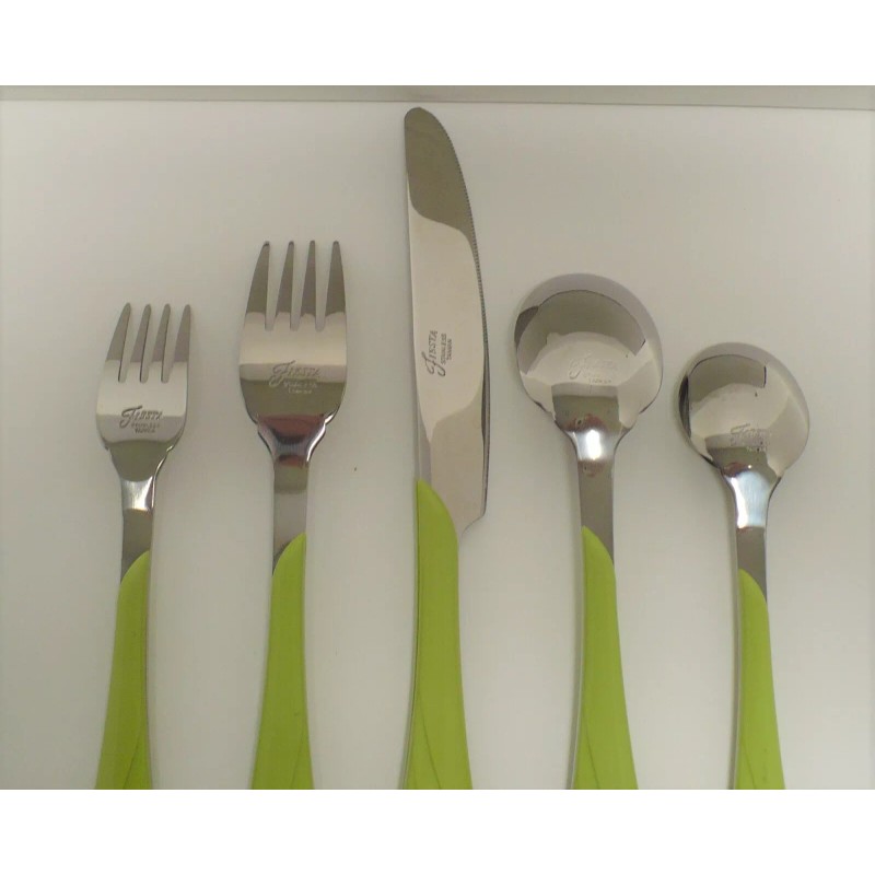 FIESTA CHARTREUSE SWIRL FLATWARE 5 Pc. Set "New 1999 Original