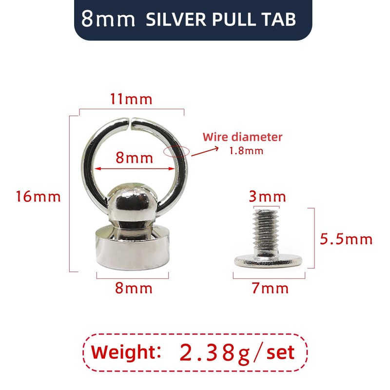 Pack of 20 Rivets Fasteners, Dummy Shape Pull Ring Rivets