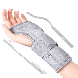 SONGQEE Carpal Tunnel Wrist Support Brace With Metal Splint Stabilizer, Breathable Wrist Splint Help Relieve Pain, Arthritis, Tendonitis, Wrist Fracture/Sprain, Hand Support For Men Women (Left-L)