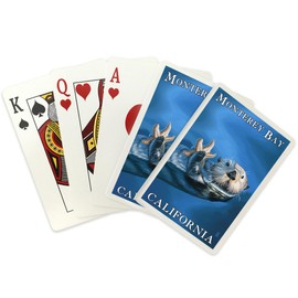 Monterey Bay, California, Sea Otter (52 Playing Cards, Poker Size Card Deck with Jokers)