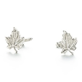 Canadian Maple Leaves Cufflinks for Men, Silver Leaf Cufflinks Maple Leaf Shirt Tuxedo Cufflinks, Punk Rock Cufflinks French Cufflinks, Stainless Steel, No Gemstone
