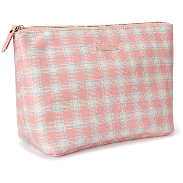 Lucky Brand Toiletry Bag for Women Large Cosmetic Bag Travel Multifunctional Organizer Bag, checked