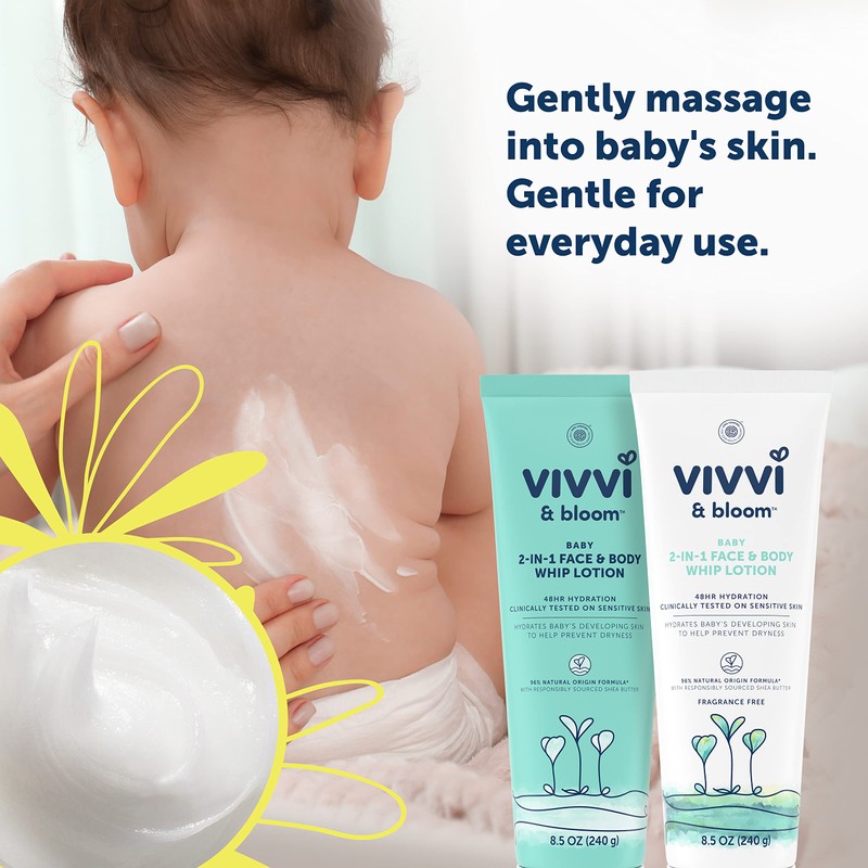 Vivvi & Bloom Gentle 2-in-1 Baby Lotion, Face and Body,