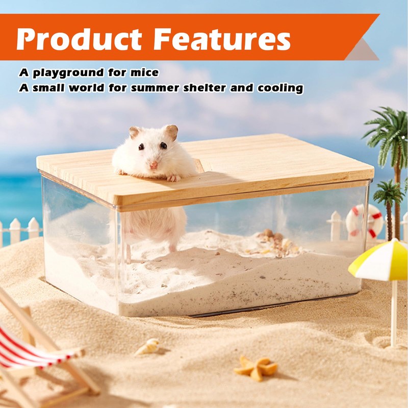 BORDEAG Hamster Bathroom, Hamster Sand Bath Box, Hamster Toilet Sand