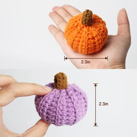 WILLITAT Knit Pumpkins for Fall Decor – Set of 5 Mini Soft Pumpkins, Cozy Hygge Decorative Accents for Shelf, Table, Mantel, Tiered Tray, Fall Gifts for Women with Gift Box, Farmhouse Autumn Decor