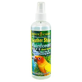 King's Cages Rainforest Mist Feather Shine Eucalyptus Scent 8 oz Spray Bottle for Feather Conditioning for All Bird Sizes