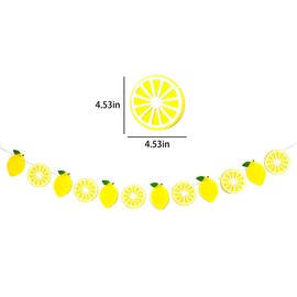 3Pcs Lemon Party Banner Yellow Lemon Garland Summer Lemonade Theme Decoration for Birthday Baby Shower Wedding Bridal Shower Home Mantel Decor