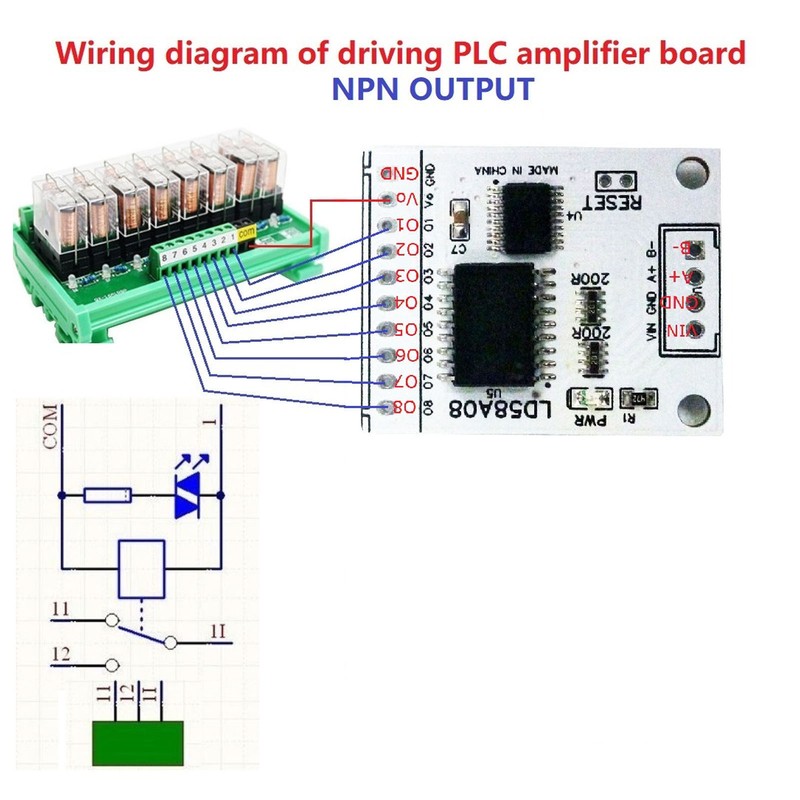 8 Channel RS485 to PWM Output Transistor Driver Module Multifunctional