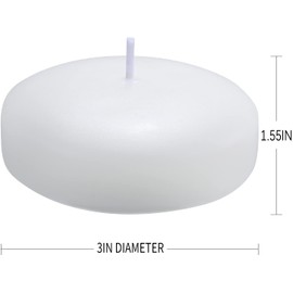 Unieasy Unscented White Floating Candles 3 Inch for Centerpieces-12 Pack,for Pool,Home Decor,Wedding